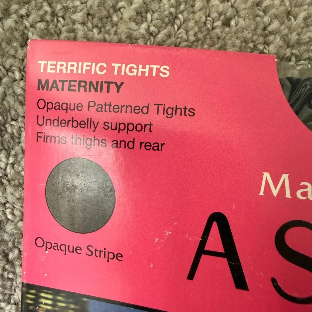 NWT‎ Spanx Marvelous Mama Assets Terrific Tights Maternity Opaque Stripe Black 4